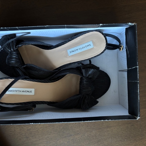 Saks Fifth Ave Pleated Kitten Heel - Picture 3 of 6